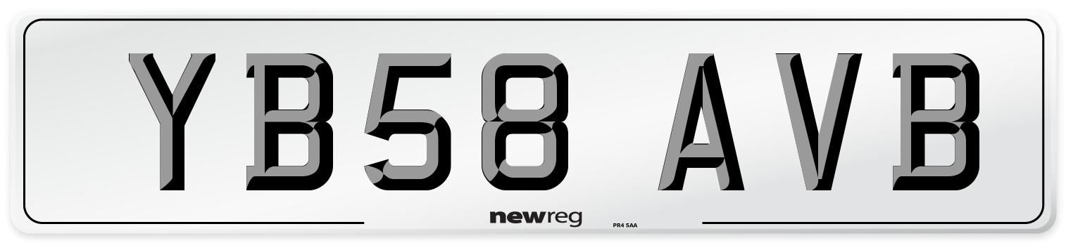 YB58 AVB Number Plate from New Reg